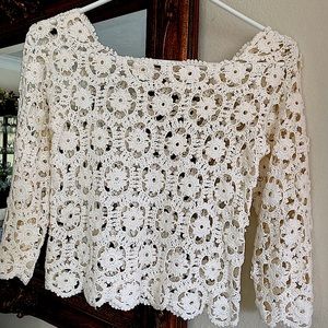 Hand knit eyelet blouse NWOT from Thailand
